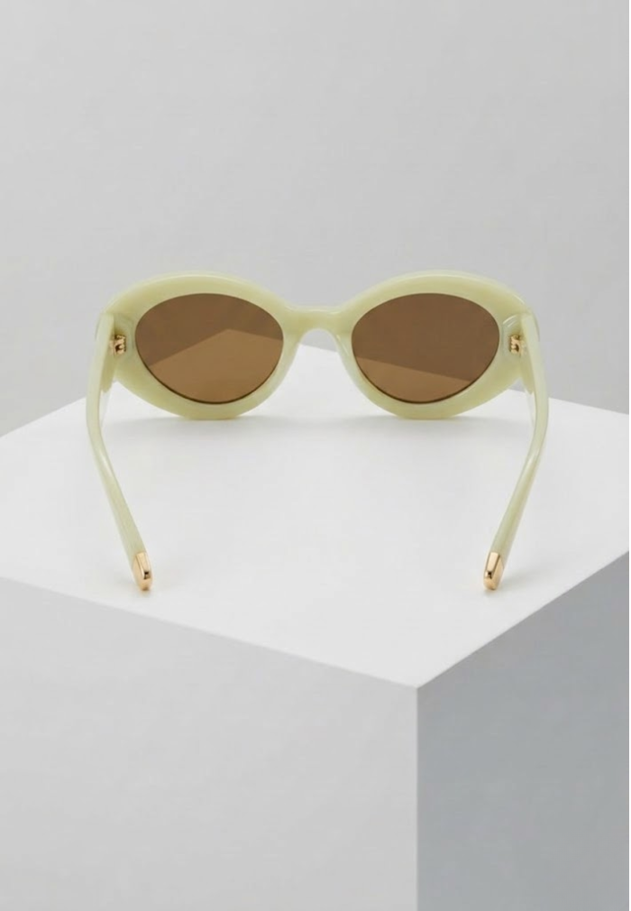 Cream Cat-Eye Sunglasses – White