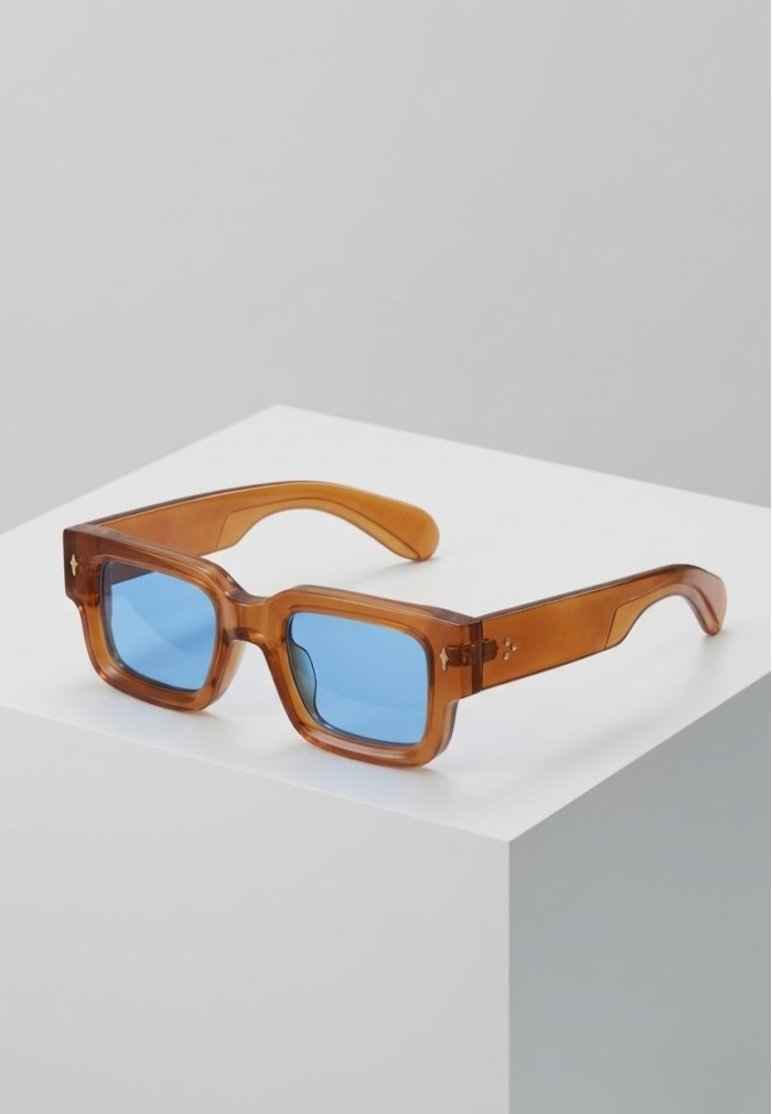 Solaris Bold Sunglasses – Amber Frame / Blue Lens