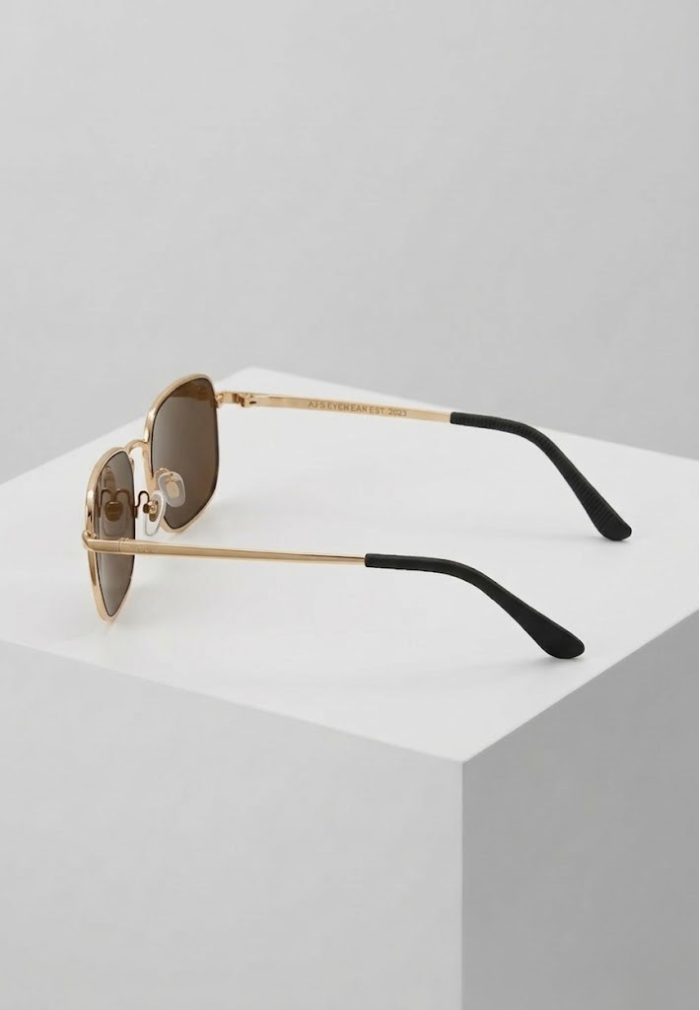 Auric Slim Sunglasses – Gold Frame / Brown Lens