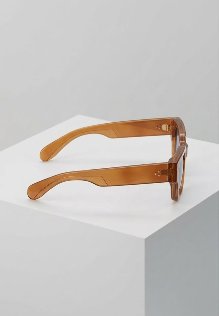 Solaris Bold Sunglasses – Amber Frame / Blue Lens